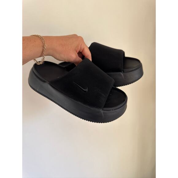 Nike Calm Elevation Platform Slide Sandals US 8 Black - Picture 2 of 7